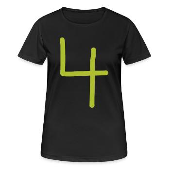 4 Numéro quatre numéro anniversaire vert - T-shirt respirant Femme - noir - Devant - AI Model Female 172 light (172cm)