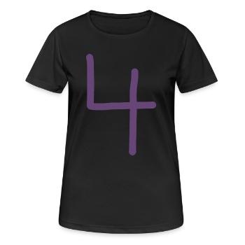 4 Numéro quatre numéro violet anniversaire - T-shirt respirant Femme - noir - Devant - AI Model Female 172 light (172cm)