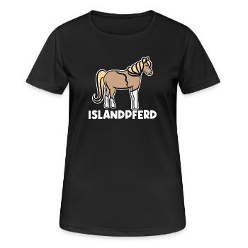 Islandpferde Pferde Pferdefan Stute Fohlen Spruch - Frauen T-Shirt atmungsaktiv - Schwarz - Vorne - AI Model Female 172 light (172cm)