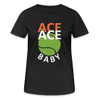 Tennis - T-shirt respirant Femme - noir - Devant - AI Model Female 172 light (172cm)