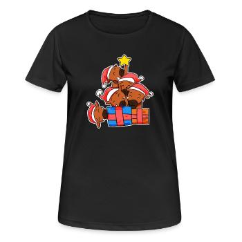 Antilope Arbre de Noël Antilope - T-shirt respirant Femme - noir - Devant - AI Model Female 172 light (172cm)