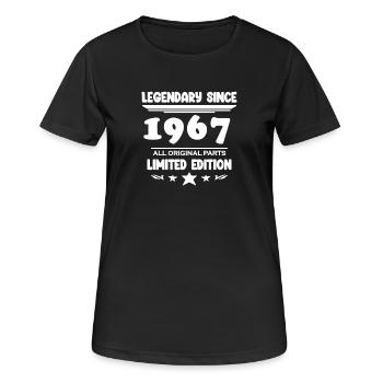Baujahr 1967 - Frauen T-Shirt atmungsaktiv - Schwarz - Vorne - AI Model Female 172 light (172cm)