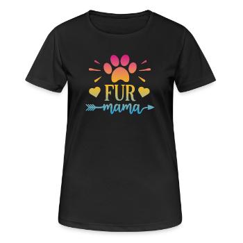 Maman à fourrure - T-shirt respirant Femme - noir - Devant - AI Model Female 172 light (172cm)