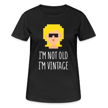 Je ne suis pas vieux, je suis vintage - T-shirt respirant Femme - noir - Devant - AI Model Female 172 light (172cm)