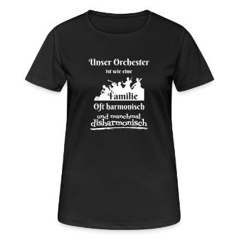 Unser Orchester ist wie eine Familie - Frauen T-Shirt atmungsaktiv - Schwarz - Vorne - AI Model Female 172 light (172cm)