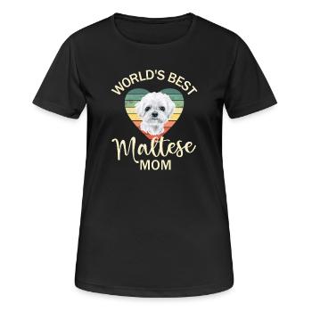 Chien maltais - T-shirt respirant Femme - noir - Devant - AI Model Female 172 light (172cm)