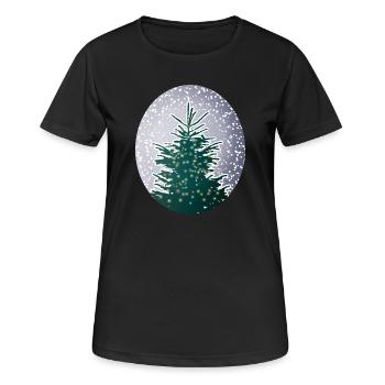 sapin de Noël illuminé dans la neige - T-shirt respirant Femme - noir - Devant - AI Model Female 172 light (172cm)