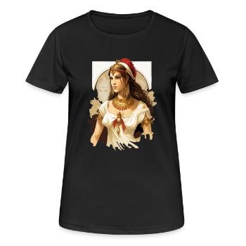 Antike Königin in rotem Diadem - Frauen T-Shirt atmungsaktiv - Schwarz - Vorne - AI Model Female 172 light (172cm)