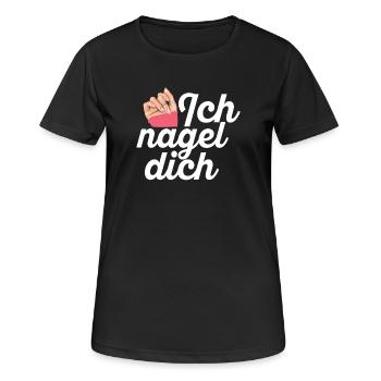 Ich Nagel Dich Nageldesignerin - Frauen T-Shirt atmungsaktiv - Schwarz - Vorne - AI Model Female 172 light (172cm)