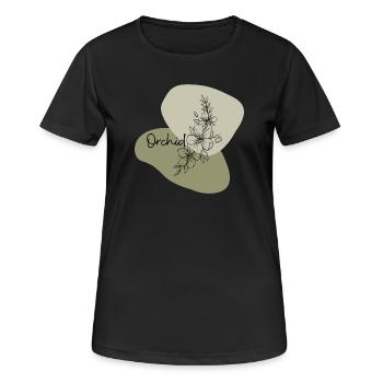 Orchidée - T-Shirt Amoureux des Plantes - T-shirt respirant Femme - noir - Devant - AI Model Female 172 light (172cm)