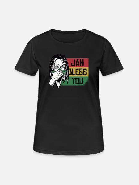 Jah Bless You Rastafari Grafik - Frauen T-Shirt atmungsaktiv - Schwarz