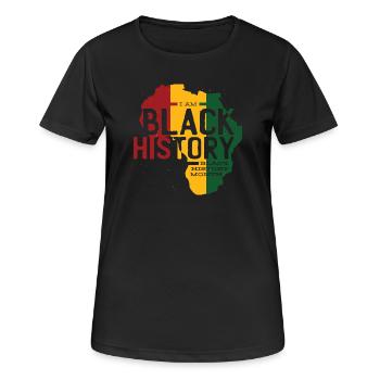 Afrika Farben Black History - Frauen T-Shirt atmungsaktiv - Schwarz - Vorne - AI Model Female 172 light (172cm)