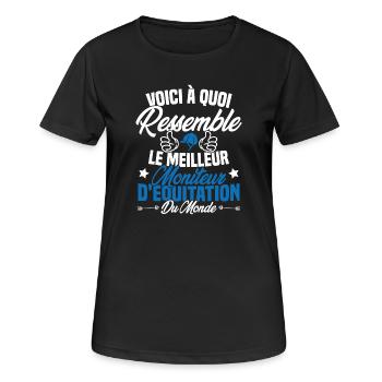 Le meilleur moniteur d'équitation du monde - T-shirt respirant Femme - noir - Devant - AI Model Female 172 light (172cm)