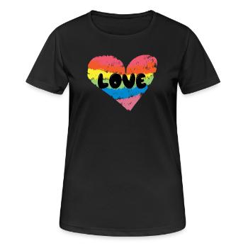 Lgbt Heart Love Rainbow Rights Homosexuals - Women's Breathable T-Shirt - black - Front - AI Model Female 172 light (172cm)