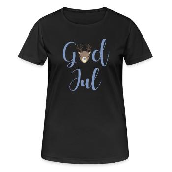 GodJul grau Xmas Weihnachten schwedisch Hirsch - Frauen T-Shirt atmungsaktiv - Schwarz - Vorne - AI Model Female 172 light (172cm)