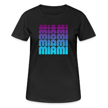 Miami Gradient Grid - Women's Breathable T-Shirt - black - Front - AI Model Female 172 light (172cm)
