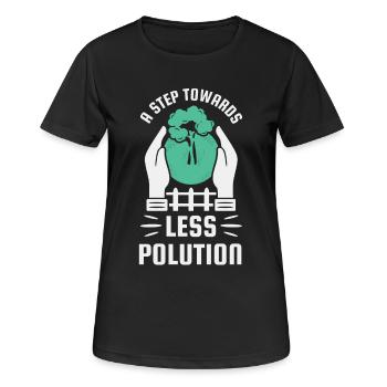 Pas vers une réduction de la pollution - T-shirt respirant Femme - noir - Devant - AI Model Female 172 light (172cm)