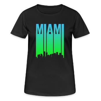 Pente de la ligne d’horizon de Miami - T-shirt respirant Femme - noir - Devant - AI Model Female 172 light (172cm)
