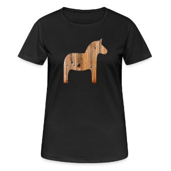 Dalapferd Holz skandinavische Weihnachten Winter - Frauen T-Shirt atmungsaktiv - Schwarz - Vorne - AI Model Female 172 light (172cm)
