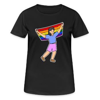 Parade Rechte Homosexueller Regenbogenfahne Lgbt - Frauen T-Shirt atmungsaktiv - Schwarz - Vorne - AI Model Female 172 light (172cm)