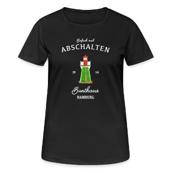Hamburg Bunthaus, Einfach mal abschalten - Frauen T-Shirt atmungsaktiv - Schwarz - Vorne - AI Model Female 172 light (172cm)