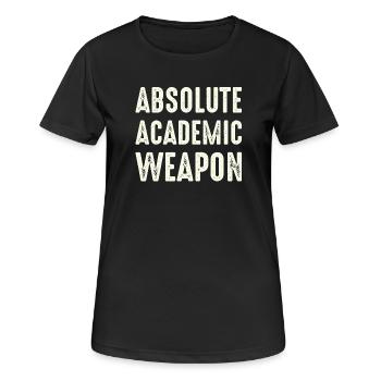Arme académique absolue des étudiants - T-shirt respirant Femme - noir - Devant - AI Model Female 172 light (172cm)