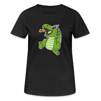 Dino Party - T-shirt respirant Femme - noir - Devant - AI Model Female 172 light (172cm)