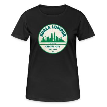 Kuala Lumpur Skyline Emblem - Frauen T-Shirt atmungsaktiv - Schwarz - Vorne - AI Model Female 172 light (172cm)