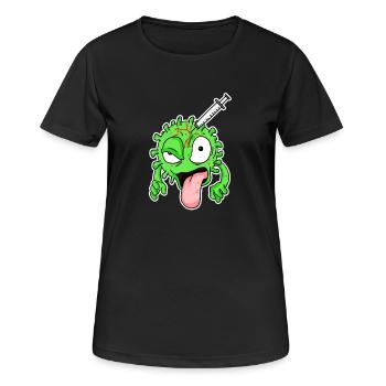 Virus Impfung - Frauen T-Shirt atmungsaktiv - Schwarz - Vorne - AI Model Female 172 light (172cm)