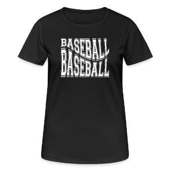 baseball, baseball sport, fan de baseball - T-shirt respirant Femme - noir - Devant - AI Model Female 172 light (172cm)
