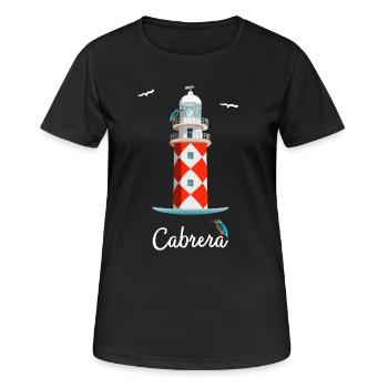 Îles Baléares Île Cabrera, dessin du phare - T-shirt respirant Femme - noir - Devant - AI Model Female 172 light (172cm)
