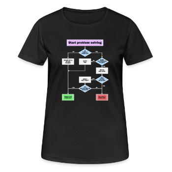 Résolution de problème - T-shirt respirant Femme - noir - Devant - AI Model Female 172 light (172cm)