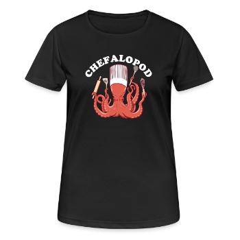 Octopus Chef de Cuisine - Frauen T-Shirt atmungsaktiv - Schwarz - Vorne - AI Model Female 172 light (172cm)