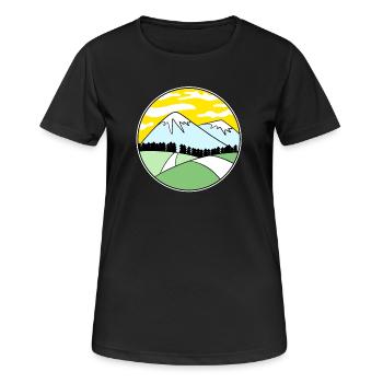 Berg Berge Berggipfel Gipfel - Frauen T-Shirt atmungsaktiv - Schwarz - Vorne - AI Model Female 172 light (172cm)