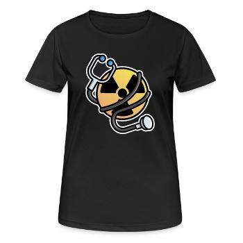 Logo Strahlung Manip Radiologe Radiologe Radiologie - Frauen T-Shirt atmungsaktiv - Schwarz - Vorne - AI Model Female 172 light (172cm)