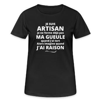 artisan, artisanat, artisans de France - T-shirt respirant Femme - noir - Devant - AI Model Female 172 light (172cm)