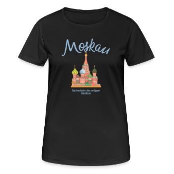 Moskau, Basilius Kathedrale, Roter Platz Russland - Frauen T-Shirt atmungsaktiv - Schwarz - Vorne - AI Model Female 172 light (172cm)