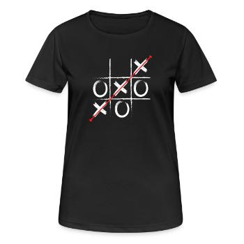Tic Tac Diagonal Rot - Frauen T-Shirt atmungsaktiv - Schwarz - Vorne - AI Model Female 172 light (172cm)