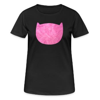 Katze Flausch Pelz Fell pink Fan Katzenliebe - Frauen T-Shirt atmungsaktiv - Schwarz - Vorne - AI Model Female 172 light (172cm)