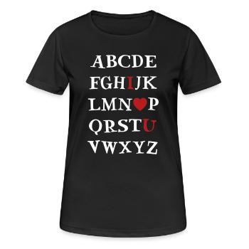 ABC I love you - Women's Breathable T-Shirt - black - Front - AI Model Female 172 light (172cm)