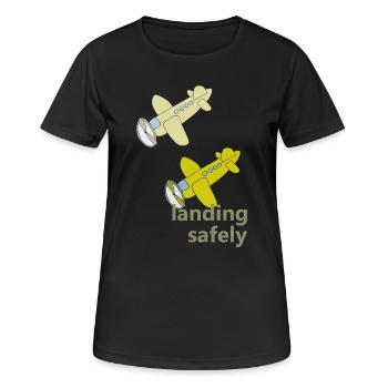 landing safely - Women's Breathable T-Shirt - black - Front - AI Model Female 172 light (172cm)