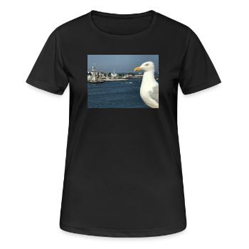 Mowe - Frauen T-Shirt atmungsaktiv - Schwarz - Vorne - AI Model Female 172 light (172cm)