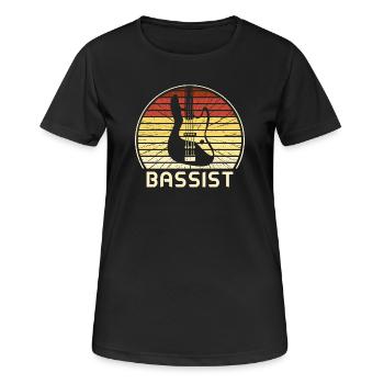 Bassist Design - Frauen T-Shirt atmungsaktiv - Schwarz - Vorne - AI Model Female 172 light (172cm)
