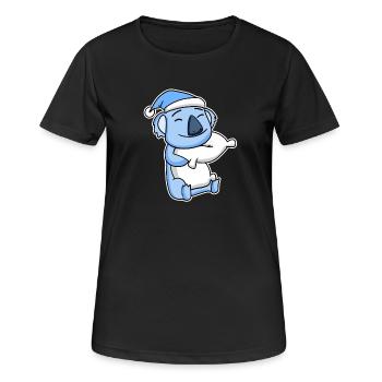 Koala with pillow and sleeping cap - Women's Breathable T-Shirt - black - Front - AI Model Female 172 light (172cm)