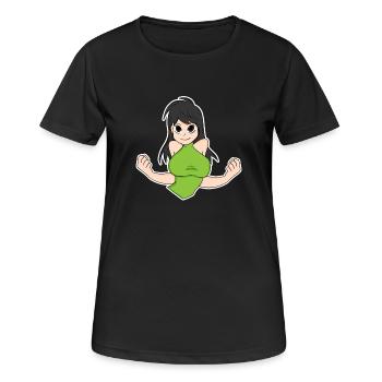 Anime - Frauen T-Shirt atmungsaktiv - Schwarz - Vorne - AI Model Female 172 light (172cm)