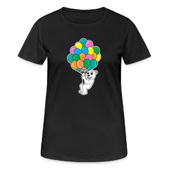 Bear Kids Motif Ballon Ballons - T-shirt respirant Femme - noir - Devant - AI Model Female 172 light (172cm)