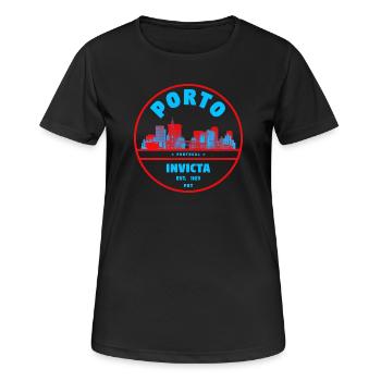 Porto Portugal - T-shirt respirant Femme - noir - Devant - AI Model Female 172 light (172cm)