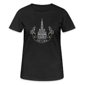 Fátima, Portugal, Sanctuaire, Basilique mineure - T-shirt respirant Femme - noir - Devant - AI Model Female 172 light (172cm)