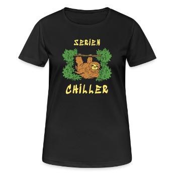 Serien Chiller - Frauen T-Shirt atmungsaktiv - Schwarz - Vorne - AI Model Female 172 light (172cm)
