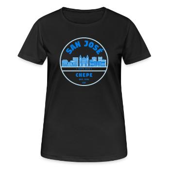 San Jose Costa Rica Chepe Badge - Frauen T-Shirt atmungsaktiv - Schwarz - Vorne - AI Model Female 172 light (172cm)